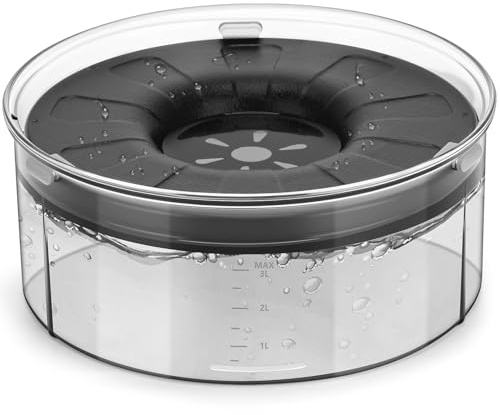 PETTOM Gamelle Anti Éclaboussure Chien 3L, Anti Renversement, Rond