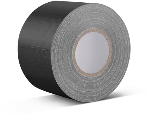 HONGTAISHENG Cinta Americana Negra, Cinta americana extrafuerte, Cinta de tela Reforzada para Reparar, Fijar, Agrupar, Reforzar o Sellar, 58mm x 20m Duct Tape