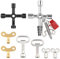 kayqbonke Lot de 8 clés de purge de chauffage avec clé d'armoire de commande, clés triangulaires polyvalentes, clé universelle en métal, clé de robinet pour radiateurs, valves, ascenseurs