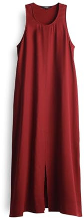 someday Damen Midikleid | Trägerkleid QHILI mit sportlichem Rückenausschnitt Ruby red, 36