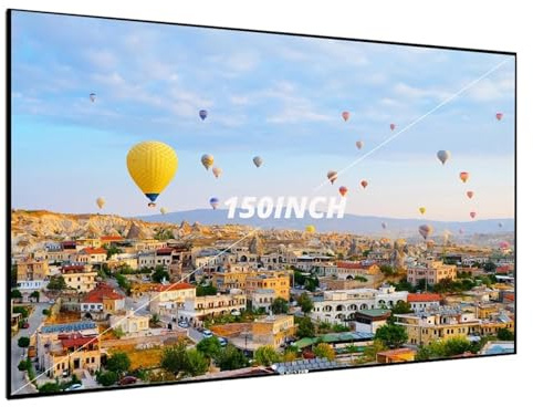 Projektorskärm Projektorduk med fast ram 1 cm ultrasmal ram projektorduk 4K hemmabio smart hem (92 tum)