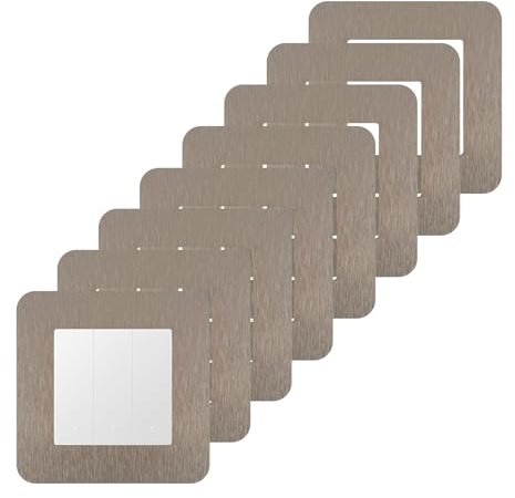 8PCS Light Switch Surrounds,3.38IN Light Switch Cover Plate | Wall Plates for Light Switches,Finger Plates for Light switches,Light Switch Frame Surround for Home Decoration(Champagne)