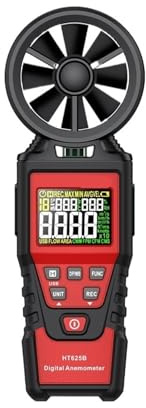 HT625 Anemometer Portable Wind Speed Meter Air Velocity Gauge Windmeter Digital Handheld LCD Display(HT625B)