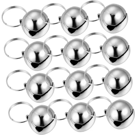 WEKADRIN 12 Pezzi Campanelli da Collare in Metallo Argento per Cani e Gatti, Accessori Leggeri e Stilosi Suono Chiaro per attività Esterne e Giochi Indoor