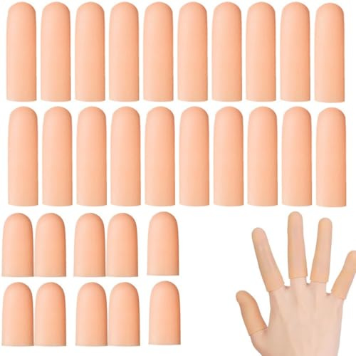 30 pz protectores de silicona para dedos en dos tamaños, Protector Dedos Mano de Gel, protección para dedos para el pulgar, apoyo para eccemas de manos, artritis de dedos, trabajo, tareas domésticas
