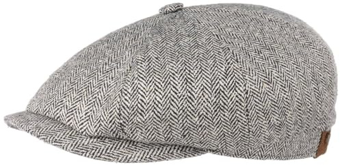 Stetson Hatteras Schirmmütze Fischgrat Mehrfarbig UV-Schutz Made in EU Damen und Herren Sommer Winter schwarz-weiß 61 cm