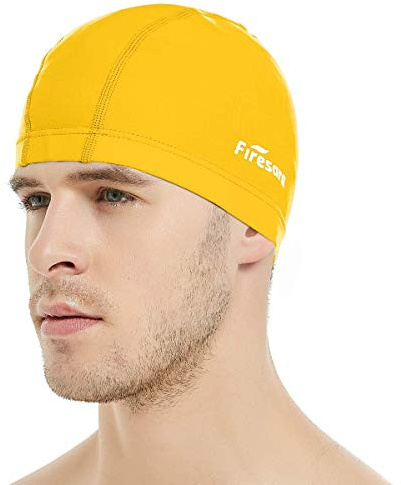 Firesara Lycra Swimming Cap, Swim Cap Anti-Tear Swim Hat Comfortable No-Slip for Men Women Long Short Hair Adult Boys Girls