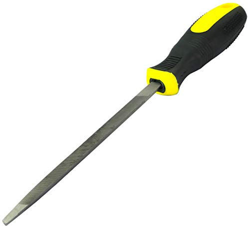 AERZETIX - Lima per affilare metallo triangolare fine in acciaio - Lunghezza 150mm - Utensile manuale per modellare il metallo - Manico bimateriale - Strumenti di finitura Lima/Affila - C45961