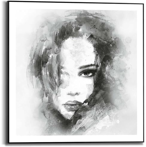 REINDERS Gerahmtes Bild, Frau, Schlafzimmer, Bilder, Wanddeko, Room Decor, MDF, Schwarz-Weiß, 50x50cm