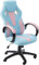 X-Rocker Maverick Gaming Racing Desk Chair, Adjustable Computer Office Chair with Mid-Back Support, PU Leather Height Adjustable Swivel Base with Natural Lumbar Support Curve - BUBBLEGUM EDITION