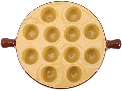 BESPORTBLE Assiette À Escargots En Céramique 23X17Cm Avec Poignées Antidérapantes Plat À Escargots Pour Four Et Service Culinaire