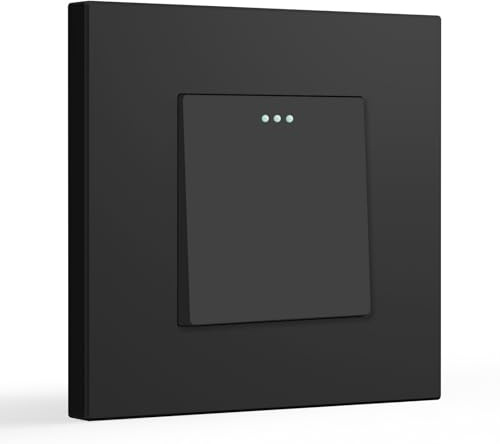 BSEED 1 gäng 2-vägs strömbrytare, svart modern infälld väggströmbrytare, 10 A växelströmbrytare med plastpanel, belysningsströmbrytare för badrum