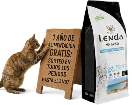 Lenda Gato Sensitive & Sterilized 2Kg - Pienso para Gatos Adultos Esterilizados o con Tendencia a Engordar | Comida para Gatos con Alergias o Intolerancias Alimentarias | Pienso Hipoalergénico