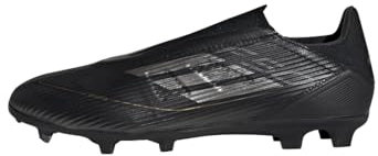 adidas F50 League Laceless Football Boots Firm Ground, Botas de fútbol Unisex Adulto, Core Black/Iron Metallic/Gold, 42 2/3 EU