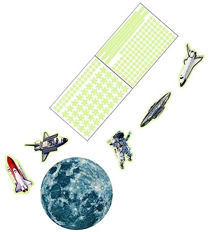 ibasenice 1 Satz fluoreszierende Aufkleber für Kinderzimmer Fensterdekorationen im Dunkeln leuchtende Aufkleber Nacht Türaufkleber leuchtende Wandaufkleber Fluoreszenz Wandgemälde PVC