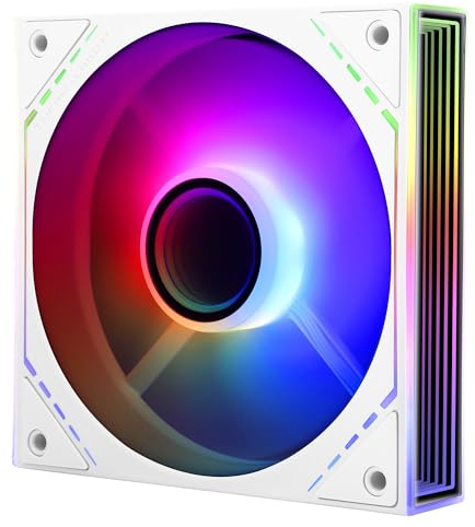 Thermalright Ventilador de CPU TL-M12W-S de 120 mm, ARGB, conector PWM de 4 pines, ventilador silencioso para ordenador con rodamientos S-FDB, ventilador de escritorio con efecto de luz de espejo ARGB
