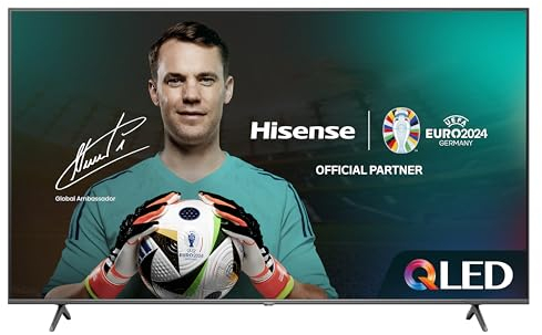 Hisense 75E7NQ Pro 189 cm (75 Zoll) Fernseher, 4K UHD, QLED, Smart TV, Total HDR, Dolby Vision IQ Atmos, 144Hz (VRR), HDMI 2.1, Game Mode PRO, Triple Tuner, Alexa Built-In, Dunkelgrau, [2024]