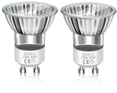 Caldarax 2 Stück Mini GU10 35W Halogenlampe Dimmbar, 420LM Warmweiß 2800K, 230V Halogen Spot MR11 GU10 Lavalampe Glühbirne, 35mm Durchmesser, Halogen Reflektor Leuchtmittel für Lavalampen