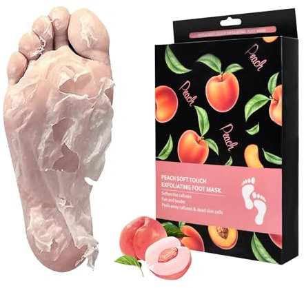 Maschera per i piedi Confezione da 2 calzini per calli, calzini per rimozione calli pesca, ripara i talloni e rimuove i calli dei piedi secchi e morti Maschera per i piedi Maschera peeling