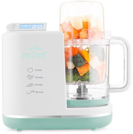 ETA Mimi Babynahrungszubereiter 6 in 1 I Babynahrungsprozessor I Dampfen, Mixen, Erwärmen, Auftauen, Sterilisieren, Temperaturhalten I 2 Geschwindigkeitsstufen I Timer I Touchpanel I LCD-Display