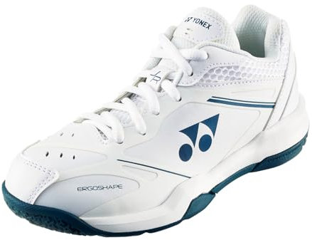YONEX 65 JR4 Kinder Badmintonschuhe – Weiß | Für Jungen & Mädchen | Dämpfung (Weiß, EU Schuhgrößensystem, Jugendliche, Numerisch, M, 37)