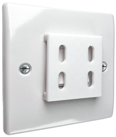 Decoralin Light Switch Safety Covers – White Plastic Caps for Double Switch Plates – Child, Elderly & Dementia Protection – Stick-On Guard – 2 Pack Covers 4 Switches