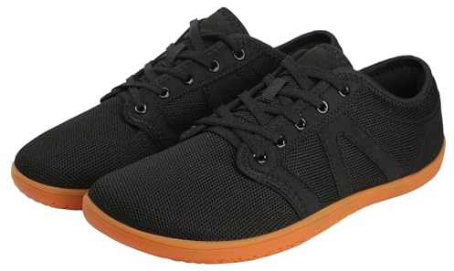 IFFEI Sneakers for Women Mens Barefoot Shoes Slip On Hiking Footwear Unisex Wide Toe Box Shoes Black 8-8.5 Women/6-6.5 Men