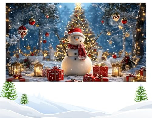 Banner di Natale per porta del garage, 4 m x 1,8 m decorazione festiva | Tela di Natale | Per l'inverno Veranda Giardino Parete Casa Camino Patio Ufficio Esterno
