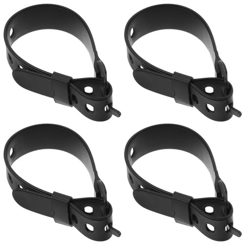 QUMIIRITY Correas para Botas de Snowboard Ajustables 30 Cm TPU Negro 4 Piezas para Raquetas de Nieve y Fijación de Tablas de Esquí, Correas de Sujeción Resistentes para Deportes de