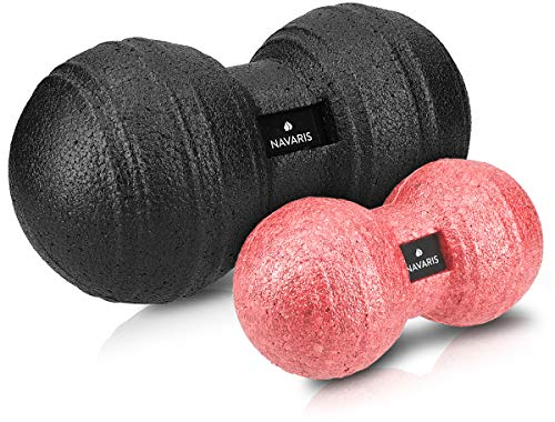 Navaris 2x Peanut Duo Massageball - in 2 Größen - Selbstmassage Duoball Faszienball Set - Trigger Point Massage Ball - Faszienbälle