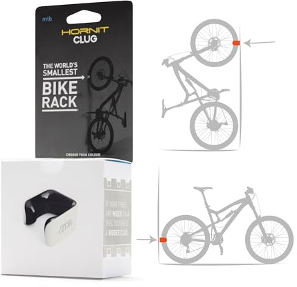 hornit CLUG Fahrradhalterung Wandmontage - MTB Plus XXL 70-81mm Weiß/Orange - Wandhalterung Fahrradständer Fahrradwandhaken Fahrradhaken Felgenhalter - einfache Montage