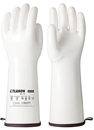 LANON Silicona Líquida Guantes Barbacoa, Guantes de Horno Profesionales con Dedos, CoralAir Liner, Impermeable, para Cocina, Parrilla, Hornear, Microwave, 38cm, Tamano XL