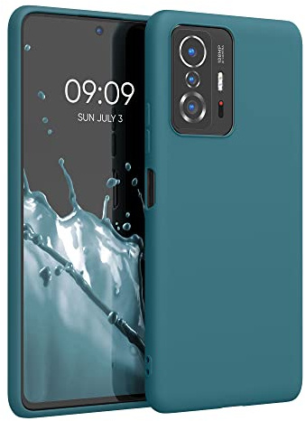 kwmobile Housse Compatible avec Xiaomi 11T / 11T Pro Coque - Housse de téléphone Protection Souple en Silicone - pétrole Mat