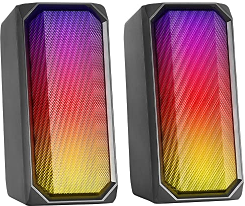 Mars Gaming MSRGB, Potente Altoparlante Bluetooth 15W, RGB Full Mesh, 2 Driver Attivi, Nero