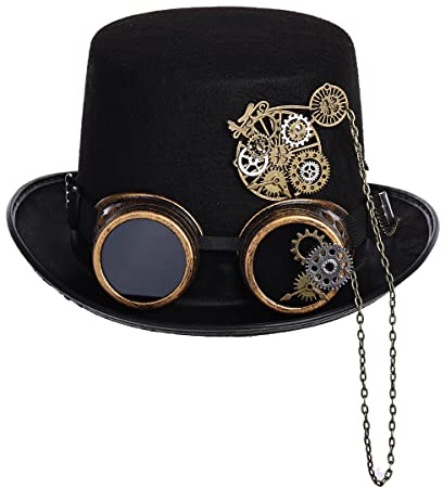 COSDREAMER Chapeau Haut de Forme Steampunk, Style Gothique, Victorien