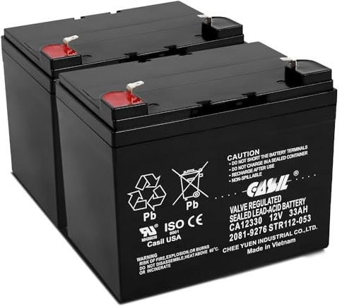 Casil 2081-9276 Fire Panel Battery 12V 33Ah – 2 Pack SLA Replacement for Simplex