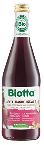 Biotta Apple, Beetroot and Ginger Juice | Organic | Natural source of Potassium | Contribute to the normal maintenance of normal blood pressure | Not from concentrate | 500ml