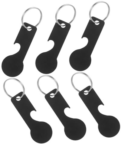 Artibetter 6piezas Llavero Abridor De Botellas De Llavero De Fichas para Carrito De De Inoxidable para Diario para Retirar El Carrito del Supermercado
