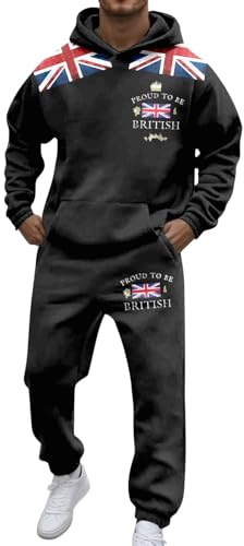 Men's Casual Tracksuit Set 2 Piece Athletic Sweat Suits Long Sleeve Running Joggers Set Mens Tracksuit Full Set 2 Piece Sweatsuit Athletic Hooded
