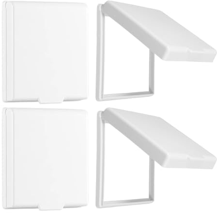 UIEXEA 4 Pcs Tipo 86 Tapa Enchufes Bebe de Estanco Exterior Pared, Autoadhesivo Cubierta Toma Corriente, Protector Enchufes para Bebes Para de Baño, Cocina, Dormitorio