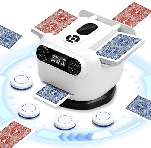Barajador y Repartidor de Cartas Automático 2 en 1, Mezclador de Cartas