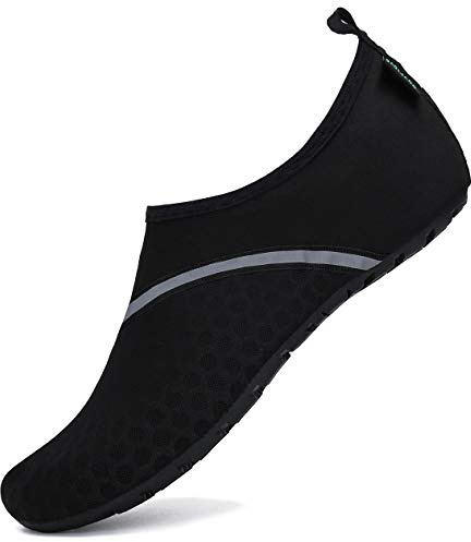 SAGUARO Zapatos de Agua Hombre Mujer Zapatos de Piel descalza para Surf Swim Beach Playa Yoga,01-Negro,38/39