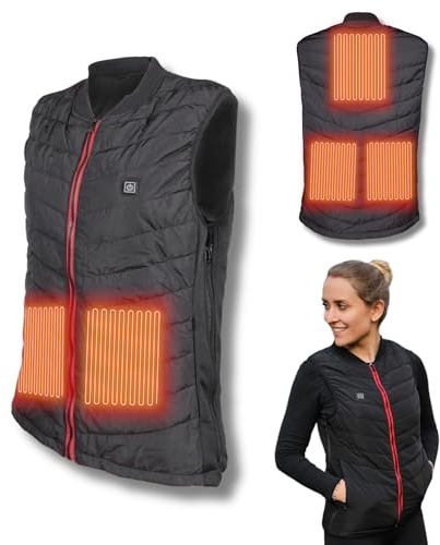 NorthHeat Premium beheizbare Weste | Größe M | Heizweste für Damen und Herren | Kleidung bis 55°C mit 5 beheizten Zonen | beheizte Weste OHNE AKKU (Powerbank)