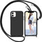 Nupcknn Liquid Silikon Handykette Hülle für iPhone 12/iPhone 12 Pro Hülle Necklace(abnehmbar) Hülle mit Kordel zum Umhängen Handy Schutzhülle mit Band(Schwarz, 6.1)