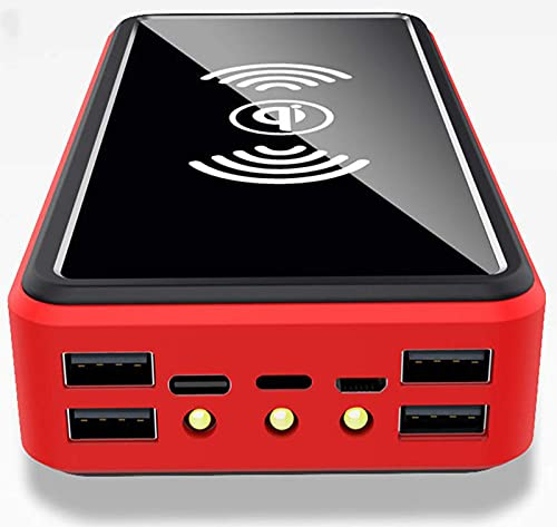 CDBK Power Bank Solare Wireless 100000mAh, Caricabatterie Solare Portatile, Caricatore Solare con 5 Uscite e Luci a LED, Batteria Esterna Batteria Portatile per Smartphone, Tablet, Campeggio ECC