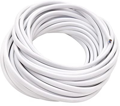 Câble HO3VVH2-F 10m Blanc – 2x0,75mm² – Fil Souple 2 Conducteurs – Idéal Éclairage, Bricolage et Petits Appareils