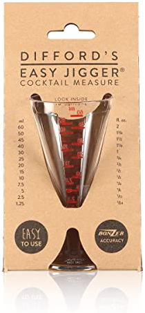 Easy Jigger® Dosatore di Spirito di Difford’s Guide e Bonzer | Cocktail Jigger Dosatore per Spirito (25ml, 50ml, 60ml) per un’Imbattibile Accuratezza| Misura Shot di Alcool Singolo o Doppio