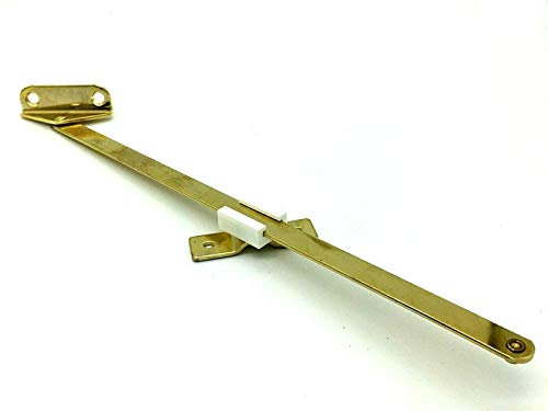 Window Stay 205mm Electro Brass Plated Opening restrictor Silent Sliding Stays Lock + Screws