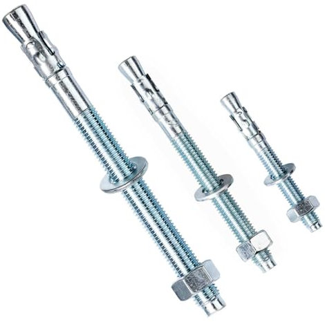 Hausa Tasselli per carichi pesanti M8-M20, ancoraggi pesanti in acciaio zincato, anticorrosione, alta capacità di carico, montaggio rapido, dado e rondella, M16 x 220 mm, 25 pezzi