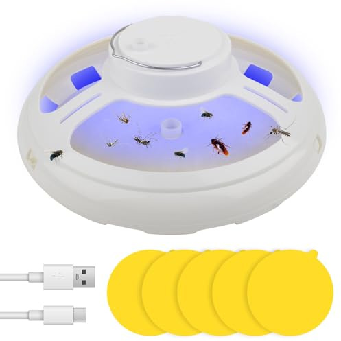 NAVESO loppfälla, loppfälla för lägenhet, elektrisk, klibbig loppfälla, loppfällor testvinnare med 5 självhäftande delar, kackerlacksfälla, Flea Trap-lampa, LED-loppljusfälla, insektsfälla,